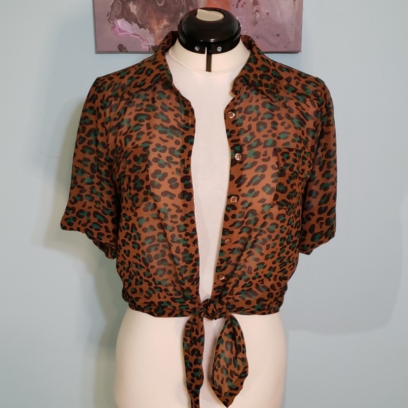 Mine...Sheer, leopard print shirt - Picture 9 of 13